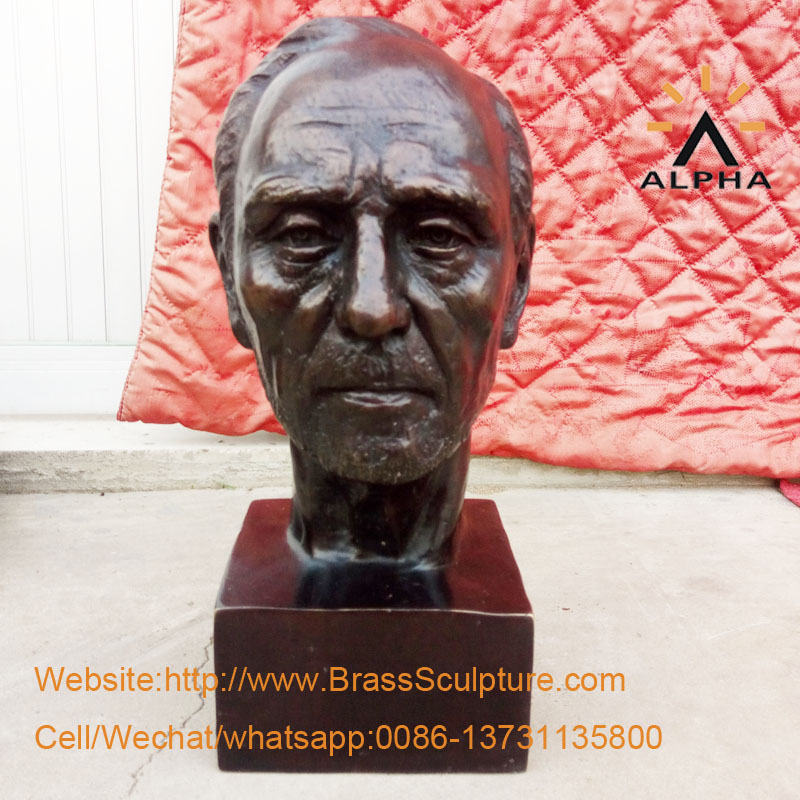 Real person bronze head statue sculpture
