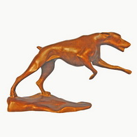 Bronze jumping dog statue CA-031