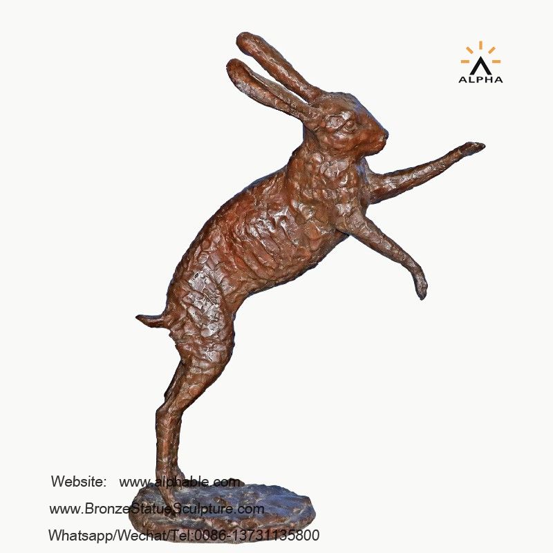 Bronze fighting rabbit statue CA-039