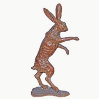 Bronze boxing hare statue CA-040