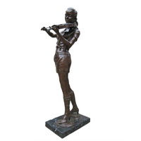 Bronze violin player sculpture CCS-152