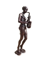 Bronze saxophone player sculpture CCS-154