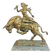 Bronze Ox riding sculpture CCS-156