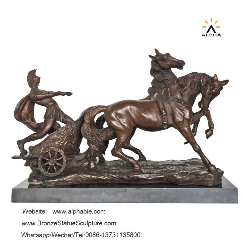 Two horse chariot sculpture CCS-161
