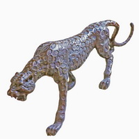 Bronze leopard sculpture CA-053