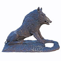 Bronze wild boar sculpture CA-055